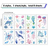 8 Sheets 8 Styles PVC Waterproof Wall Stickers DIY-WH0345-142-2