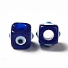 Resin Evil Eye European Beads RESI-A021-01-3