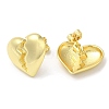 Rack Plating Brass Split Heart Stud Earrings EJEW-Q766-13G-2