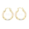 Brass Two Tone Twist Hoop Earrings LS-EJEW-B117-06A-M-4