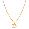 1Pc Brass Chain & 304 Stainless Steel Letter Pendant Necklaces NJEW-LP0001-35B-G-1