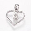 925 Sterling Silver Micro Pave Cubic Zirconia Pendants STER-F044-08P-2