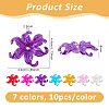 70Pcs 7 Colors Opaque Acrylic Bead Caps OACR-DC0001-51-2
