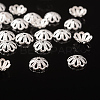Silver Color Flower Brass Bead Spacer Caps X-EC131-S-2