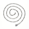 Non-Tarnish 304 Stainless Steel Figaro Chain Necklaces NJEW-S420-003C-P-2