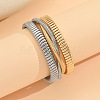 Two Tone Zinc Alloy 3-Strand Cuff Bangles WG02E92-01-4