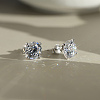 925 Sterling Silver Micro Pave Clear Cubic Zirconia Stud Earrings EJEW-G443-05P-2