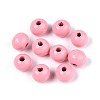 Spray Painted Round Natural Schima Wood Beads WOOD-A018-8mm-06-1