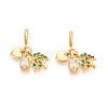 Brass Micro Pave Cubic Zirconia European Dangle Charms KK-N271-12G-1