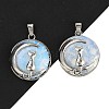 Opalite Flat Round Pendants FIND-A043-11P-1