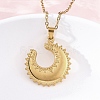 Crescent Moon 304 Stainless Steel Pendant Necklaces NJEW-M096-33G-1