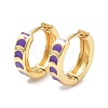 Brass Enamel Hoop Earrings KK-P205-20G-2