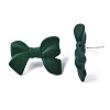 Spray Painted CCB Plastic Bowknot Stud Earring Findings CCB-Q091-07D-3