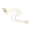 Brass Pendant Necklaces & Paperclip Chain Necklaces Sets NJEW-JN03022-6