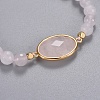 Natural Rose Quartz Braided Bead Bracelets BJEW-JB04210-01-2