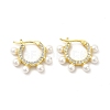 Rack Plating Brass Micro Pave Cubic Zirconia Hoop Earrings for Women EJEW-H091-36G-1