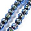Handmade Foil Lampwork Beads Strands FOIL-K003-06B-19-1