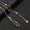 304 Stainless Steel Rhinestone Link Ring Bracelets for Women BJEW-Z140-05G-2