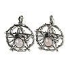 Natural Rose Quartz Pendants G-P547-05AS-05-1