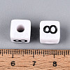 Opaque Acrylic European Large Hole Beads SACR-N020-01B-09-4