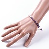 Natural Pearl & Natural Amethyst Beaded Bracelets BJEW-JB05153-02-4