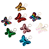 8Pcs 8 Colors Reflective Sequin Butterfly Pendant Keychain KEYC-TA0001-19-9