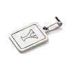 Vacuum Plating 304 Stainless Steel Pave Natural White Shell Pendants STAS-S130-03P-Y-2