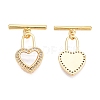 Brass Micro Pave Clear Cubic Zirconia Toggle Clasps KK-N254-146G-3