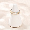 304 Stainless Steel Double Color Cuff Rings RJEW-S635-01GP-06-2