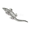 Alloy Rhinestones Alligator Brooches JEWB-S022-07A-3