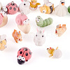 16Pcs 8 Styles Flocking Resin Pendants RESI-TA0004-16-3