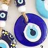 Flat Round with Evil Eye Glass Pendant Decorations EVIL-PW0002-09A-03-1