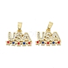 Brass Micro Pave Cubic Zirconia Pendants KK-H206-13G-1
