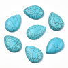 Craft Findings Dyed Synthetic Turquoise Gemstone Flat Back Teardrop Cabochons TURQ-S270-18x25mm-01-1