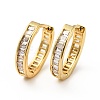 Clear Cubic Zirconia Hinged Hoop Earrings EJEW-F288-09-2