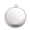 304 Stainless Steel Pendant Cabochon Settings STAS-G127-13-22mm-P-2