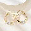 Brass Two Tone Twist Hoop Earrings LS-EJEW-B117-06B-M-1