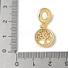 Brass Micro Pave Cubic Zirconia European Dangle Charms ZIRC-I071-18G-3