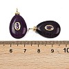 Dyed Natural White Jade Pendants X-KK-B157-42D-07-3