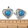 Synthetic BlueTurquoise Peach Love Heart Pendants G-G158-01F-3