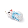 Glass Seed Beaded Snowman Pendants PALLOY-MZ01007-4