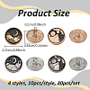 40 Styles 4 Styles Alloy Enamel Buttons FIND-NB0005-79B-2