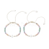 Natural Freshwater Shell & Mixed Gemstone Braided Bead Bracelets for Women BJEW-JB12717-2