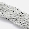 Handmade Evil Eye Lampwork Flat Round Bead Strands LAMP-L058-6mm-07-1