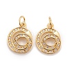 Brass Micro Pave Clear Cubic Zirconia Charms KK-Z023-12G-1