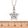 304 Stainless Steel Star Pendant Cable Chain Necklaces for Men Women NJEW-K308-01B-P-5