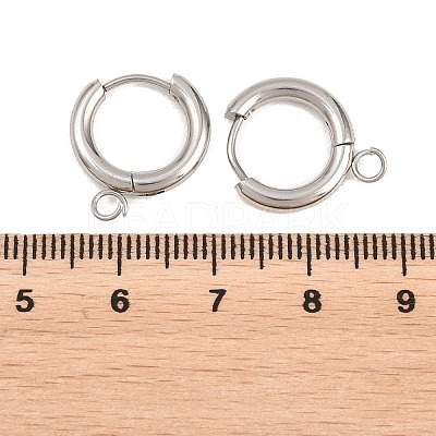 316 Stainless Steel Huggie Hoop Earring Findings EJEW-B158-01B-P-1