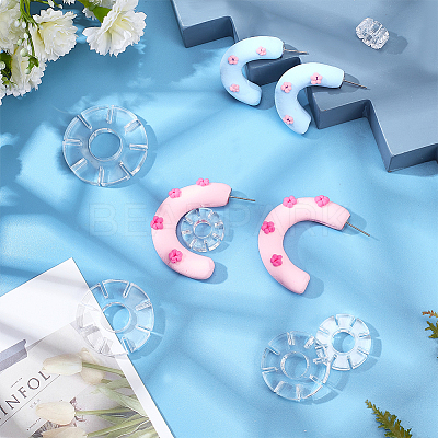 6pcs 6 Size Snowflake Shape Polymer Clay Earring Charms Guide TOOL-BC0002-30-1