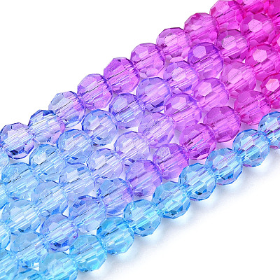 Transparent Glass Beads Strands X-GLAA-E036-07O-1