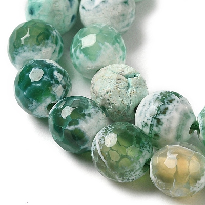 Dyed & Heated Natural Fire Crackle Agate Beads Strands G-P539-B01-21-1